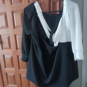 Elegant Black and White Women's Top